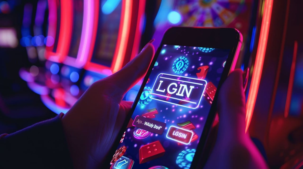 Mobile phone displaying ph646 login platform interface with sports and casino categories